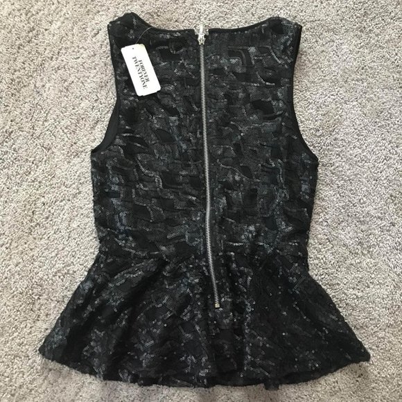 Forever 21 women’s small sleeveless black peplum top with sequins NWT - Picture 5 of 5